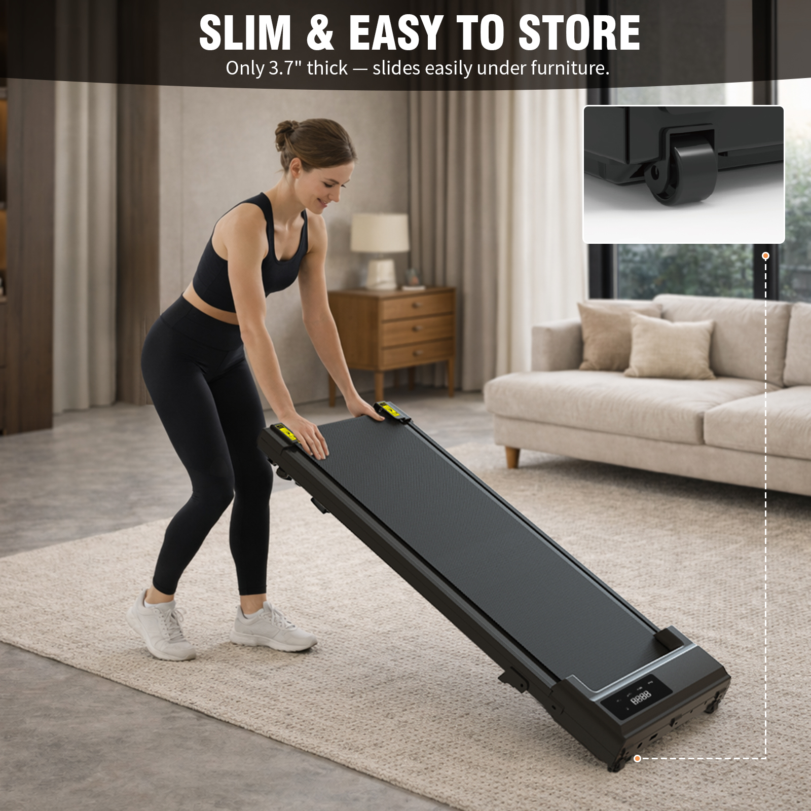 Alvantor 2.5HP Walking Pad Treadmill with Manual Incline photo 5