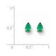 thumbnail image 2 of 14K White Gold Earring Stud Women'S Emerald Pear Green 7 mm 4, 2 of 2