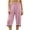 Pink, variant on Ohufall Cropped Loungewear Pants for Women Straight Leg Loose Sleepwear Solid Color Comfort Pajama Pants