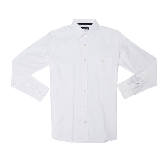 Camisa Polo Club Talla M Lisa con Bolsillo en Pecho Blanco