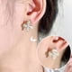 thumbnail image 2 of Rhinestone Pendientes para Chica Wrap Stud Ear Cuff para las mujeres Pendientes de aro de moda minimalista Dainty Tiny Ear Wrap Cuff Piercing Studs Earrings, 2 of 8