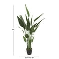 thumbnail image 3 of DecMode 61" Artificial Bird of Paradise Plant in Realistic Leaves and Black Fluted Pot, 3 of 7