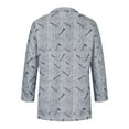 thumbnail image 5 of Herrnalise Men Winter Casual Gray Stripe Turndown Keep Warm Single-breasted Windbreaker Coat Gray, 5 of 6