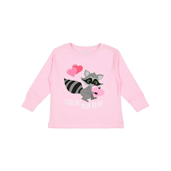 Inktastic Stealin' Your Heart Cute Raccoon Boys or Girls Long Sleeve Toddler T-Shirt