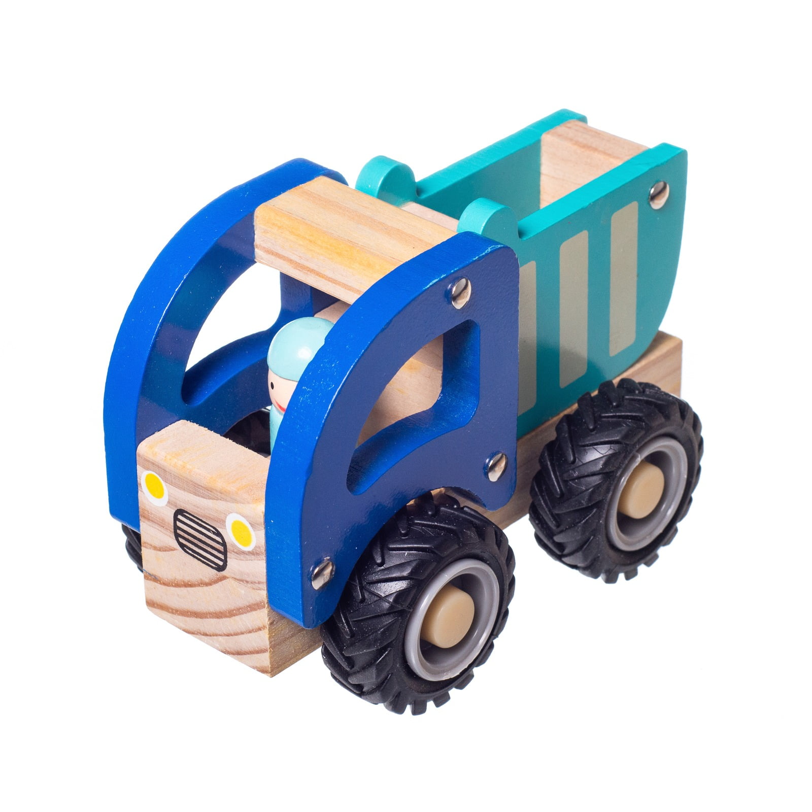 Eliiti Wooden Trash Truck Toy Vehicle for Boys Kids 3 to 6 Years Old