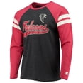 thumbnail image 2 of Men's Starter Black/Red Atlanta Falcons Throwback League Raglan Long Sleeve Tri-Blend T-Shirt, 2 of 3