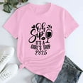 thumbnail image 4 of Tittly T Shirts for Women Spring Tops for Women Girl's Trip 2025 T Shirt Women's Fashion Round Neck Casual Short Sleeves Graphic Tees Tshirts Shirts Pink M, 4 of 5