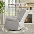 thumbnail image 6 of Heynemo Swivel Nursery Glider Recliner Comfy Upholstered Glider Chair Swivel Rocking Chair for Living Room, Gray, 6 of 7