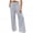 Gray Pants for Women, variant on Linen Palazzo Pants for Women Loose Fit Smocked High Waist Beach Casual Trousers with Pockets Comfort Cotton Vacation Lounge Pant L