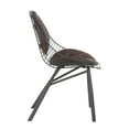 thumbnail image 3 of Wired Contemporary Chair in Black Metal with Espresso Faux Leather Cushions by LumiSource - Set of 2, 3 of 7