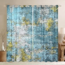 Manfei Watercolor Abstract Black Out Curtains,Modern Grunge Pastel Aesthetic Curtains Pack of 2 (42x63 Each),Blue Green White Bedroom Curtains For Girl Kids,Breathable Home Decor