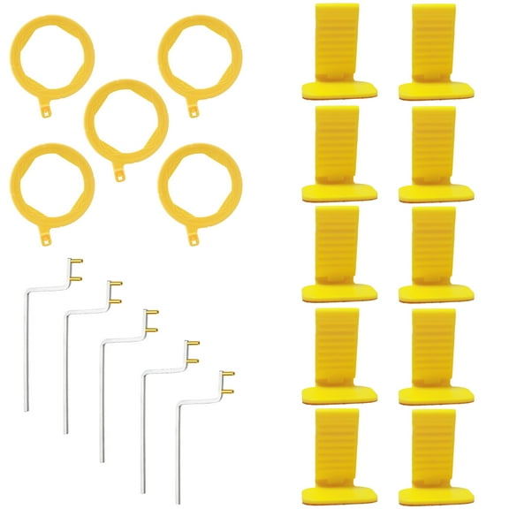 10Pcs Dental X-Ray Film Holder Yellow Bite Block with 5Pcs Arms   5Pcs Rings Set