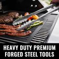 thumbnail image 5 of Grillaholics Premium BBQ Grill Tools - Juego de lujo de 4 piezas de utensilios para barbacoa - Caja de regalo de madera que incluye pinzas para barbacoa, tenedor para carne, espátula y cepillo para un, 5 of 5