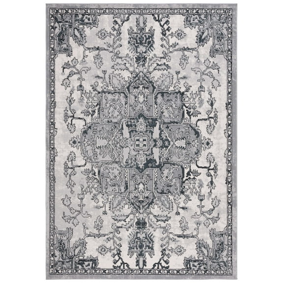 SAFAVIEH Odyssey Edith Floral Area Rug, Grey/Dark Grey, 5'3" x 7'6"