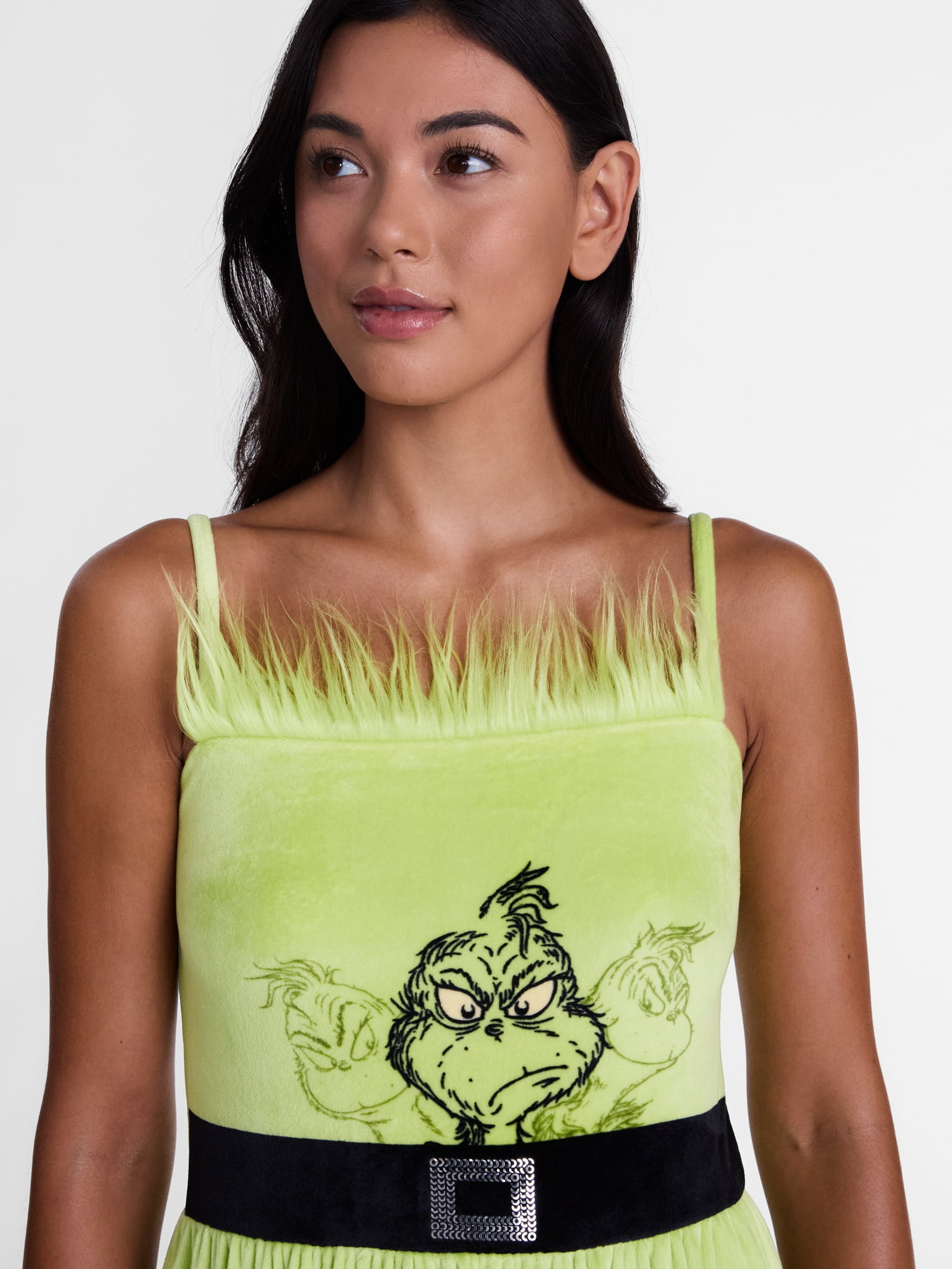 The Grinch Women's Christmas Sleeveless Mini Dress, Sizes XXS-XXL