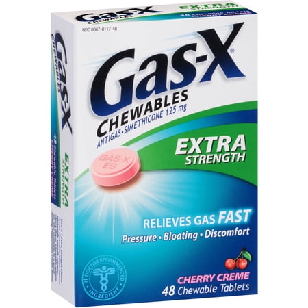 6 Pack - Gas-X Chewables Extra Strength Cherry Creme 48 Tablets Each
