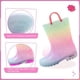 thumbnail image 3 of Botas de lluvia EUXTERPA para bebés y niños pequeños, impermeables, color rosa claro, 3 of 6