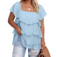 thumbnail image 3 of Bixock Plus Size Women Tops Maternity T Shirts Chiffon Top Solid Color Crew Neck Short Sleeve Sheer Breathable Sizes XL To 5XL Summer Blouse, 3 of 5