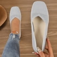 thumbnail image 5 of UDAUDU Women's Knit Ballet Flats Breathable Slip On Shoes Square Toe Business Casual Flats Comfortable Dressy Walking Shoes Gray 7.5 Wide, 5 of 6