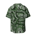 thumbnail image 2 of Disketp Men's Hawaiian Green Snakeskin Print Shirts Button Down Holiday Beach Shirts-4X-Large, 2 of 7