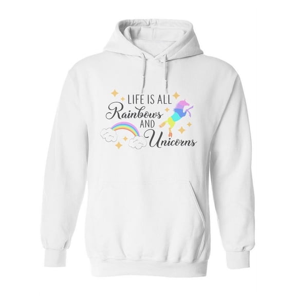 Life Is Rainbows And Unicorns Hoodie Women -Image by Shutterstock, Female XX-Large