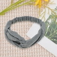 thumbnail image 4 of Unique Bargains 1 Pc Simple Solid Elastic Cross Headwrap for Women Gray, 4 of 6