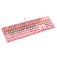 thumbnail image 1 of mecánico ergonómico para juegos de 104 teclas, interruptores azules, tapas de teclas flotantes, retroiluminación RGB, 19 teclas, para Rosado Yotijar Teclado mecánico, 1 of 9