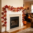 thumbnail image 5 of Yyuenw 78.74in Artificial Maple Leaf Fall Garland Hanging Vine, Autumn Foliage Decor for Halloween Thanksgiving Fireplace Door Indoor Outdoor Home Decor, 5 of 9