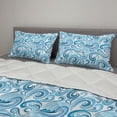 thumbnail image 2 of Nautical Comforter & Sham Bedding Set, Abstract Pattern of Sea Waves Blue Toned Curved Stripes Composition, 3 pcs Duvet Set Microfiber Filling Quilt, 5 Sizes, Pale Blue White Blue, by Ambesonne, 2 of 4