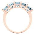 thumbnail image 5 of 2.5 ct Brilliant Princess Cut Natural Sky Blue Topaz 18K Rose Gold Eternity Band SZ 7, 5 of 6