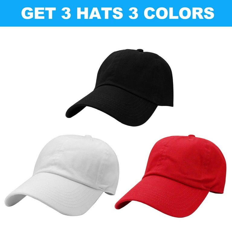 Set Flex Ball Caps, for for Women, Seasons Red Black White Baseball & All & Cotton Fitted Men Fit Hats of Outdoor Sports Solid Hat 3 Base