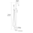thumbnail image 6 of Freestanding Bathtub Faucet Floor Mount Tub Filler Single Handle Stainless Steel  Standing Bathtub Tap with Handheld Spray Swivel Right Angle Spout Brushed Nickel, 6 of 6