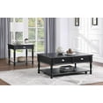 thumbnail image 6 of Classic Black Finish End Table with Drawer & Bottom Shelf - Wooden Traditional Living Room Furniture 1pc Side Table, 6 of 6