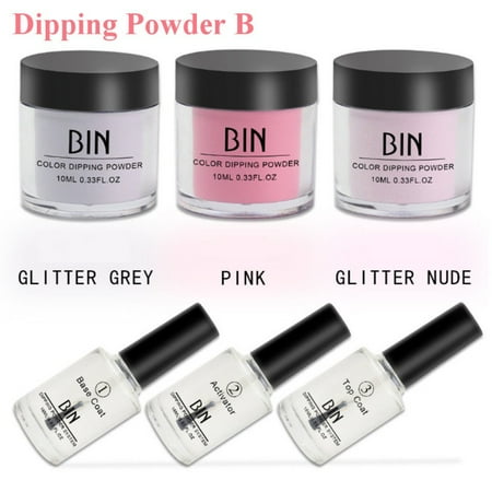 Mancro 6/set Dipping Powder Tool Kits without Cure Dip Powder Nails Healthy Nail Art Dipping Powder (Best Nail Stamping Tool)