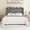 Gray, variant on Sha Cerlin Full Size Velvet Upholstered Bed Frame with Charging Station, Modern Wingback Storage Headboard, Diamond Stitched & Gold Trim, No Box Spring Needed, Easy Assembly, White