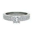 thumbnail image 4 of Diamond Engagement Ring for Women Dual Row Round Diamond Ring 14K White Gold 1.18 CT TW, 4 of 5