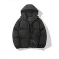 thumbnail image 2 of Winter Graphene Thermal Magnetic Cotton Clothing Men Couple Models Padded Hooded Jacket, Unisex Loose and Warm with Hood for Cold Weather,Black,L, 2 of 4
