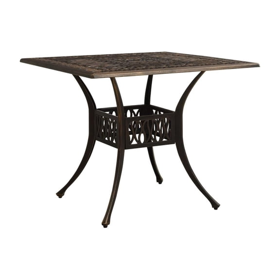 Patio Table Bronze 35.4"x35.4"x28.7" Cast Aluminum