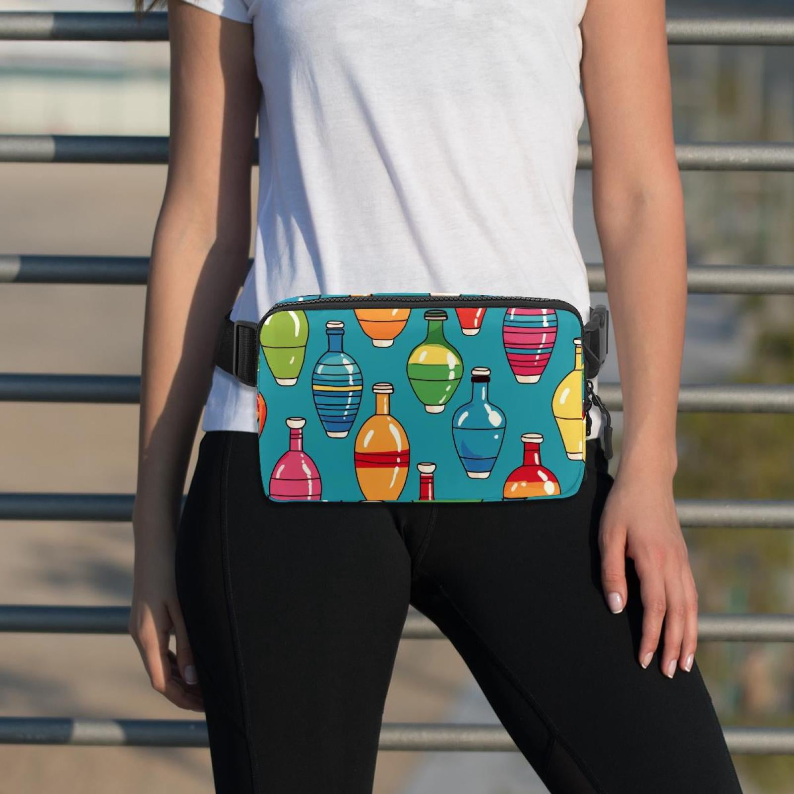 Bowling Versatile Lightweight Sling Bag Fanny Pack Cross Body Bag with Adjustable Extension Strap for Unisex