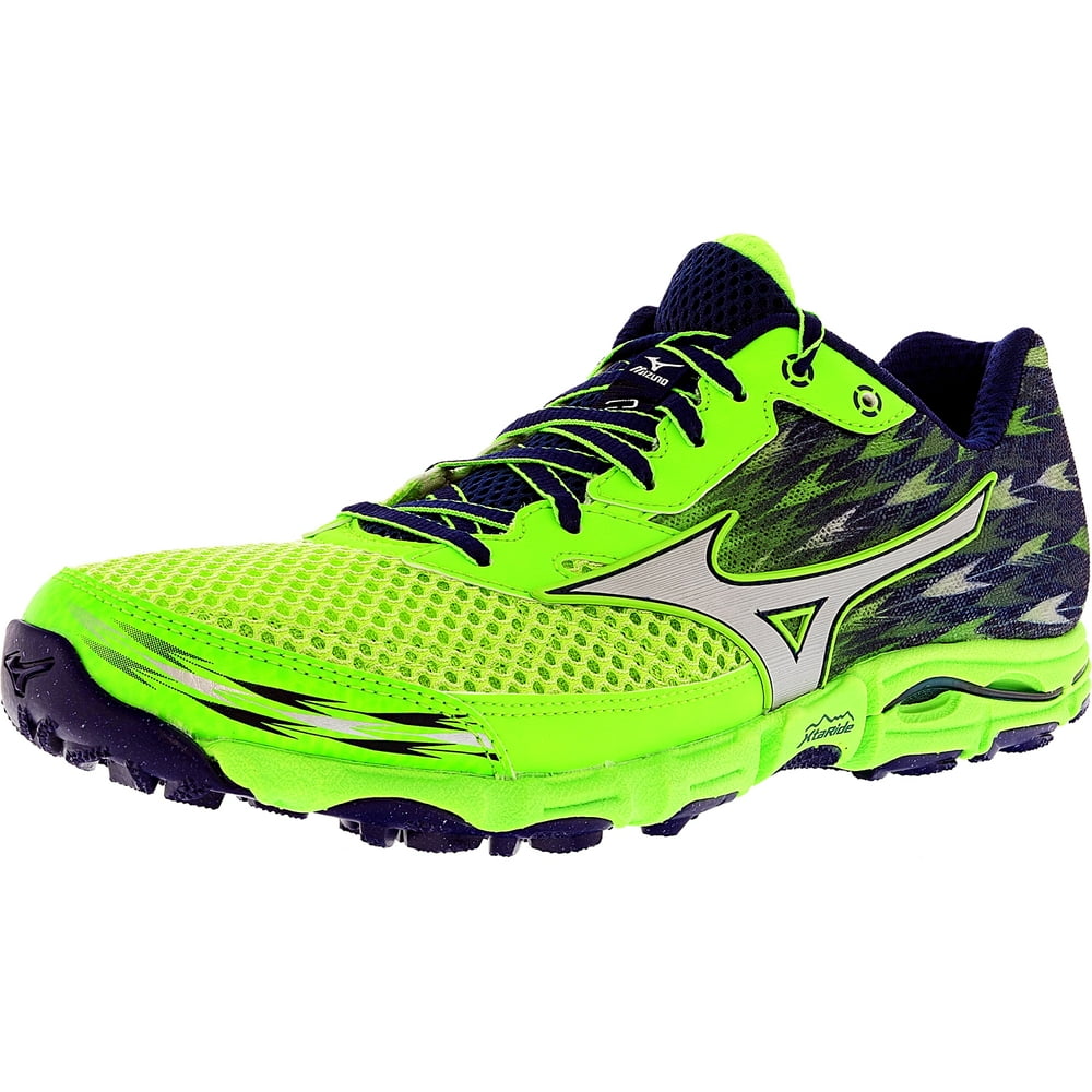 Mizuno - Mizuno Men's Wave Hayate 2 Light Green / Silver Dark Blue Ankle-High Running Shoe - 7M