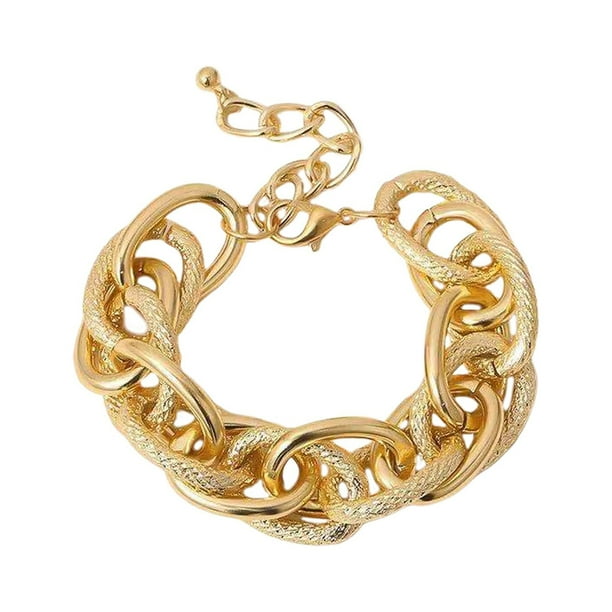 Punk Lock Choker Encaje Colgante Mujeres Declaración Color Oro grueso collar de cadena de los hombres