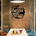 thumbnail image 3 of Craftnamesign Burger Shop Metal Wall Art with LED Lights, Life Is Better With Burger Metal Sign, 3 of 5