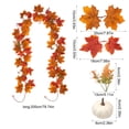 thumbnail image 4 of Halloween Sale Clearance!Fall Decorations for Home, Fall Artificial Maple Leaf Garland Thanksgiving With Pumpkins For Fireplace Mantel Door Decor, 4 of 7