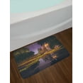 thumbnail image 2 of Landscape Bath Mat, Idyllic Scenery at Night with a Stone Lantern Fireflies and Forest Trees Swamp, Non-Slip Plush Mat Bathroom Kitchen Laundry Room Decor, 29.5 X 17.5 Inches, Multicolor, Ambesonne, 2 of 2