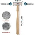 thumbnail image 5 of The Beadsmith Double-Faced Texture Hammer - Metal Elements – 10.5 Inches with Wooden Handle, 70mm, 10oz Steel Head with Two 28mm Faces - Texturing Tool Used to Add Patterns & Dimension to Metalwork, 5 of 5