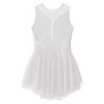 thumbnail image 5 of iEFiEL Girls Sparkle Rhinestone Figure Ice Skating Leotard Youth Dance Dress Juniors Gymnastics Skirted Leotard White 12, 5 of 7