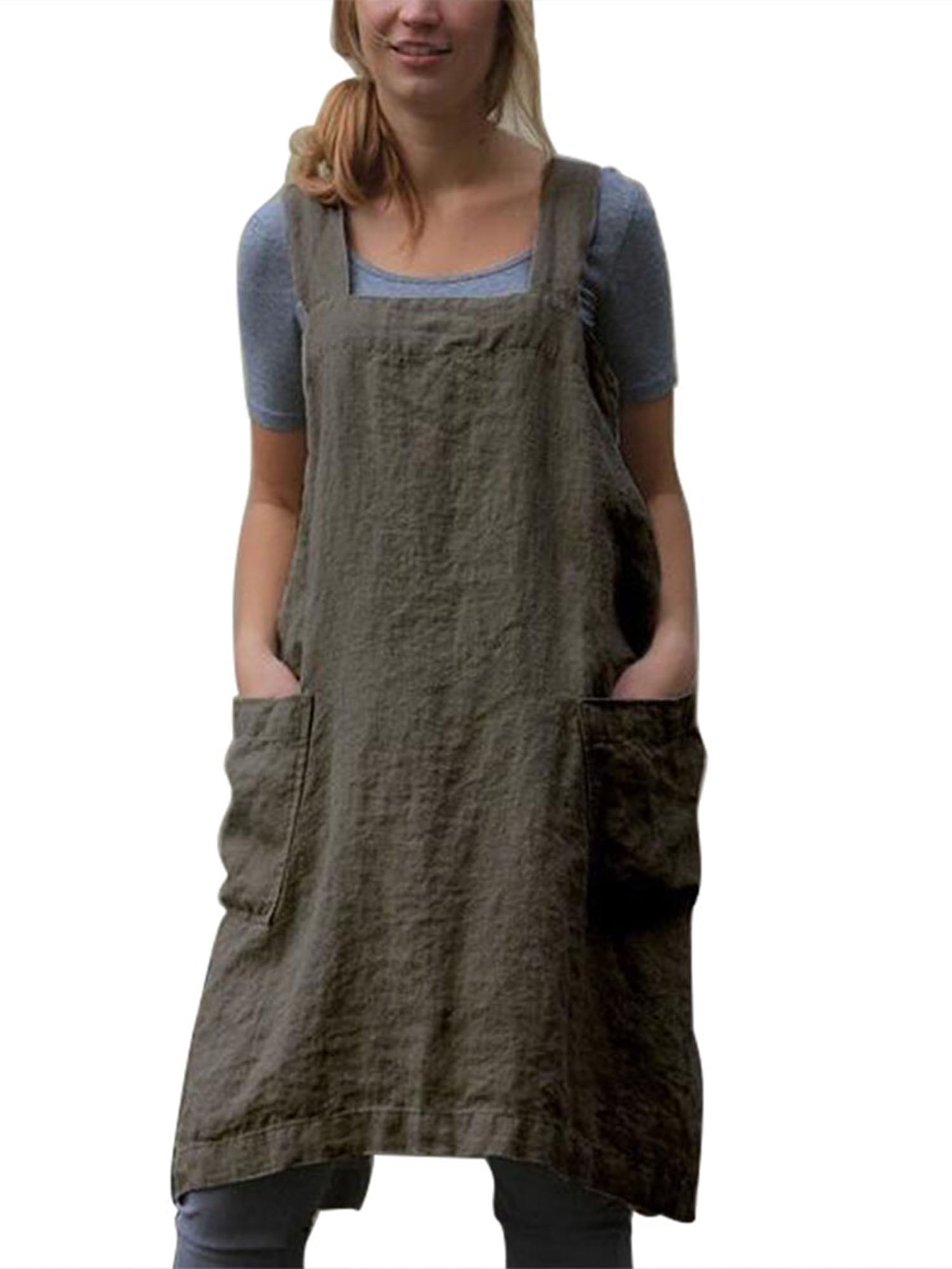 cotton linen blend dress