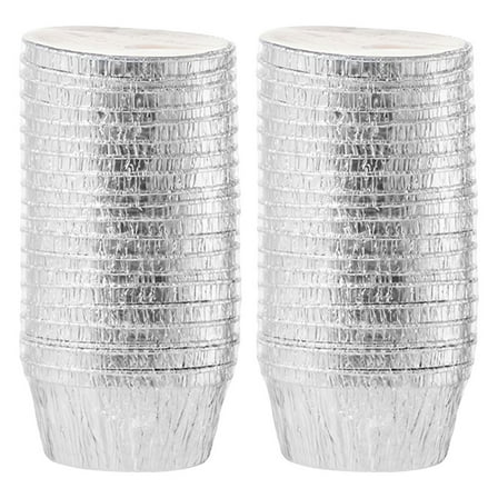WHAMVOX Reusable Tinfoil Cupcake Baking Cups with Superb Heat Conductivity for Kitchen Use Silver 30pcs