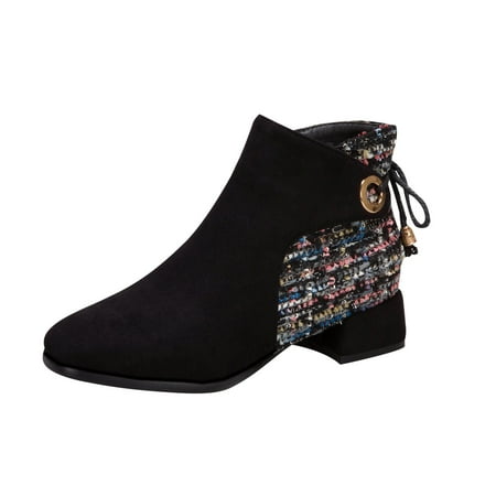

Boots Deals 2022 Hvyes Autumn And Winter Women s Boots Side Zipper Increase Thick-soled Short Boots 34-43 Size