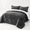 Dark Grey-Queen 86"x86", variant on Dark Grey Queen 86"x86" 3-Layer Luxury Flannel Fleece Plush Sherpa Bed Blanket Set